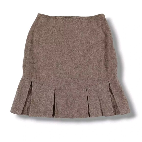 George ME Women's Wool Blend Skirt Brown Pencil Flare Hem Careerwear Size 4 - Picture 2 of 5